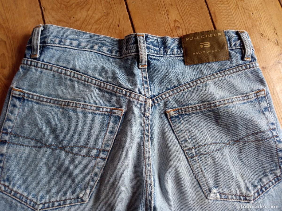 Vintage: Pantalones vaqueros jeans Basic. Pull & Bear. Cl&aacute;sico azul desgastado. Talla 38 - Foto 3