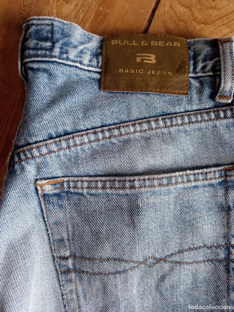 Vintage: Pantalones vaqueros jeans Basic. Pull & Bear. Cl&aacute;sico azul desgastado. Talla 38 - Foto 6