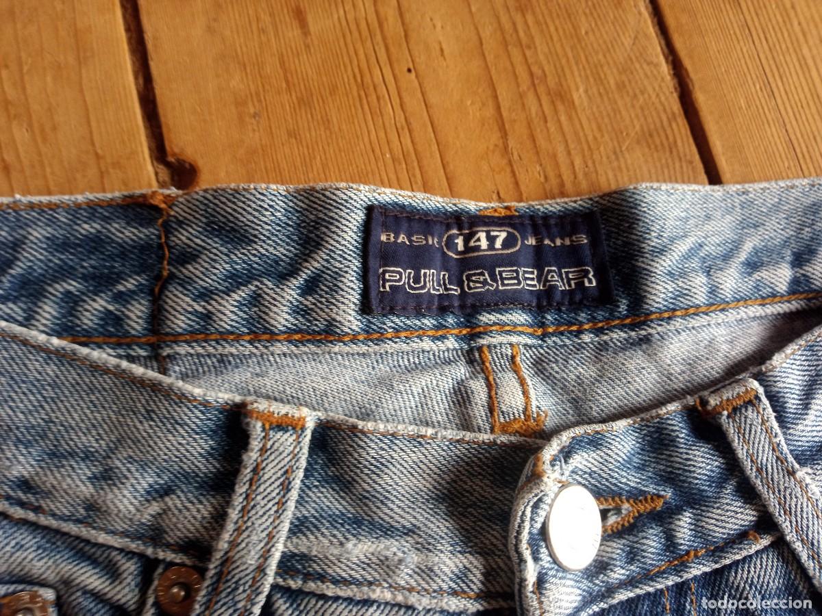Vintage: Pantalones vaqueros jeans Basic. Pull & Bear. Cl&aacute;sico azul desgastado. Talla 38 - Foto 8