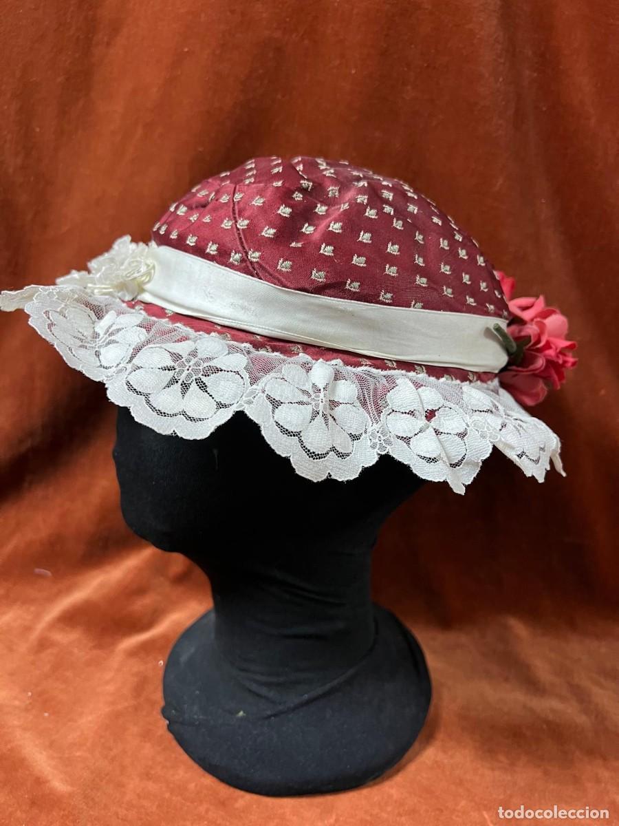 Vintage: Sombrero vintage burdeos con encaje - Foto 3