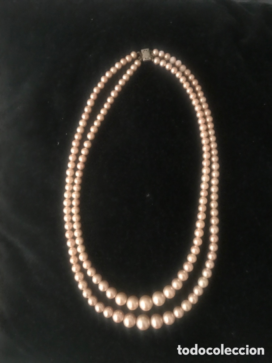 Vintage: Collar de perlas antiguo de doble vuelta - Foto 1