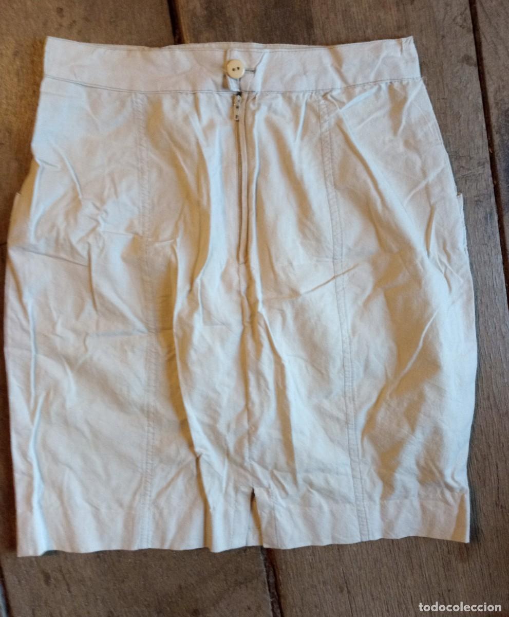 Vintage: Sencilla falda beis de algod&oacute;n. Talla S/M - Foto 3