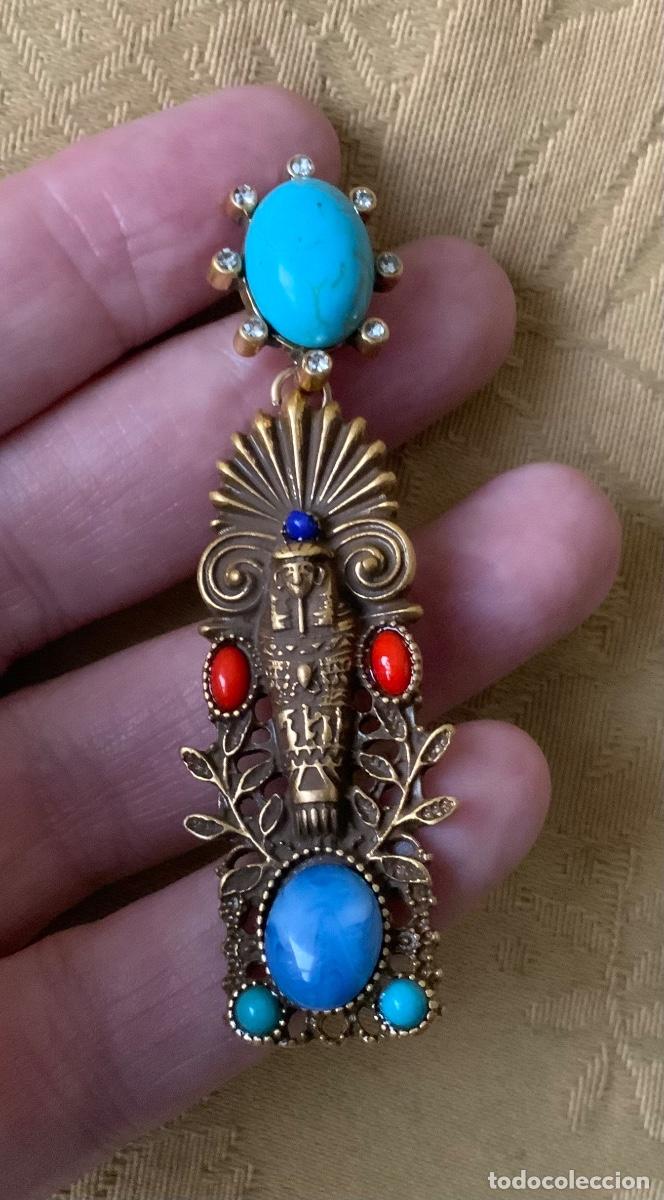 Vintage: PENDIENTES EGIPCIOS 6,5 cm LARGO - Foto 3