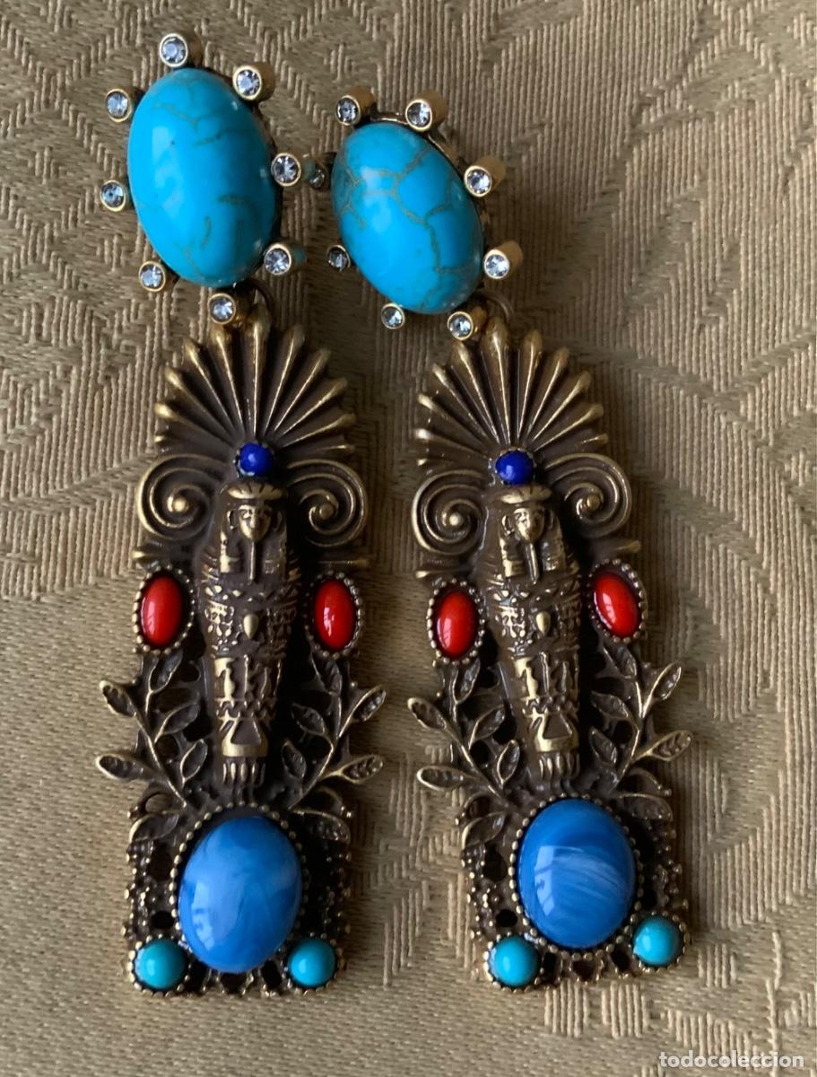 Vintage: PENDIENTES EGIPCIOS 6,5 cm LARGO - Foto 4