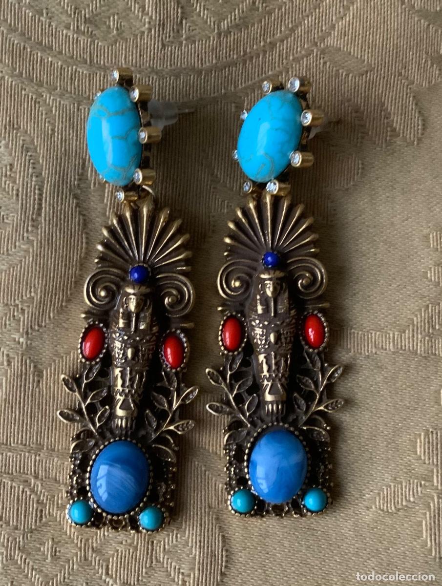 Vintage: PENDIENTES EGIPCIOS 6,5 cm LARGO - Foto 8