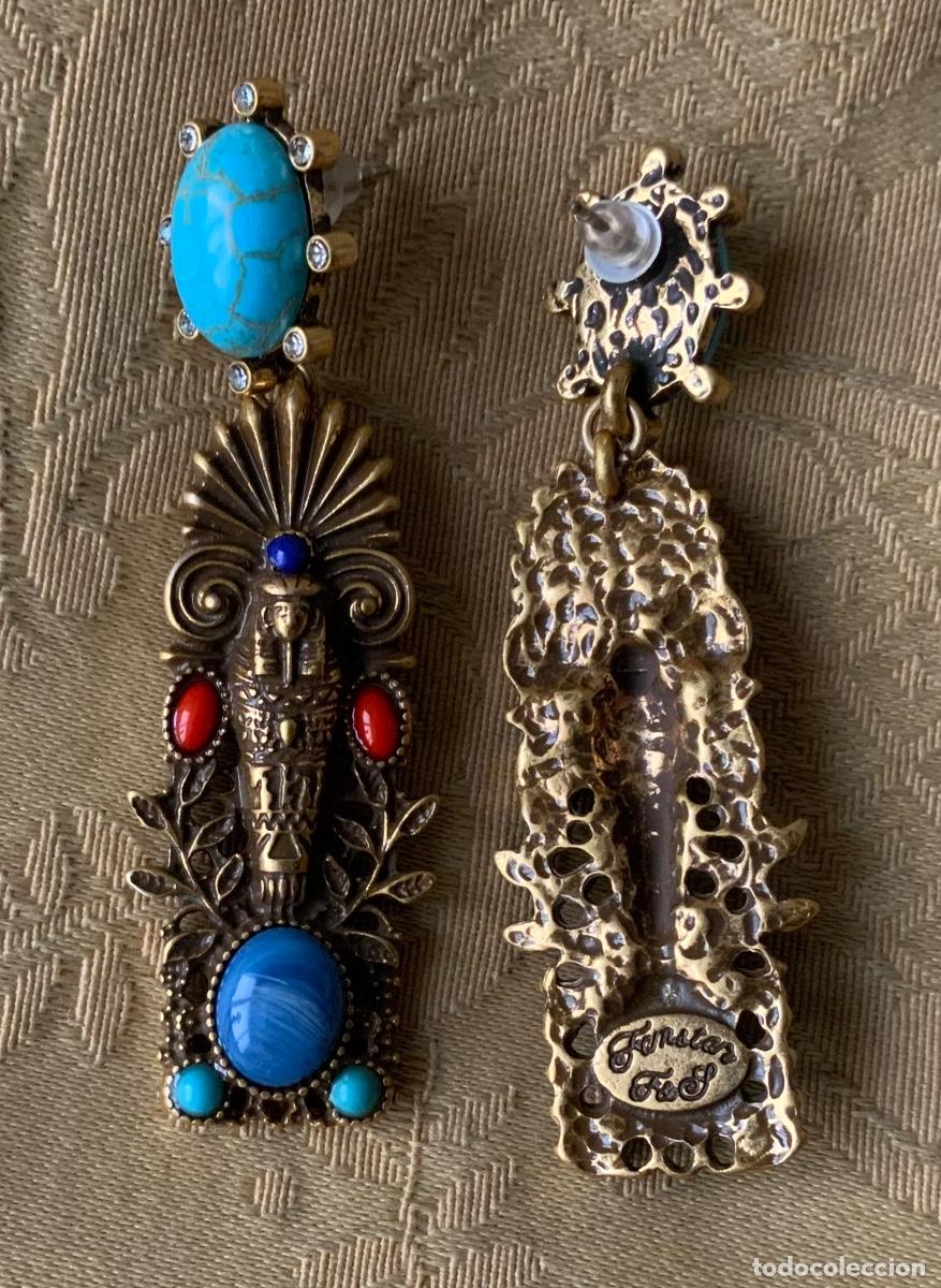 Vintage: PENDIENTES EGIPCIOS 6,5 cm LARGO - Foto 10