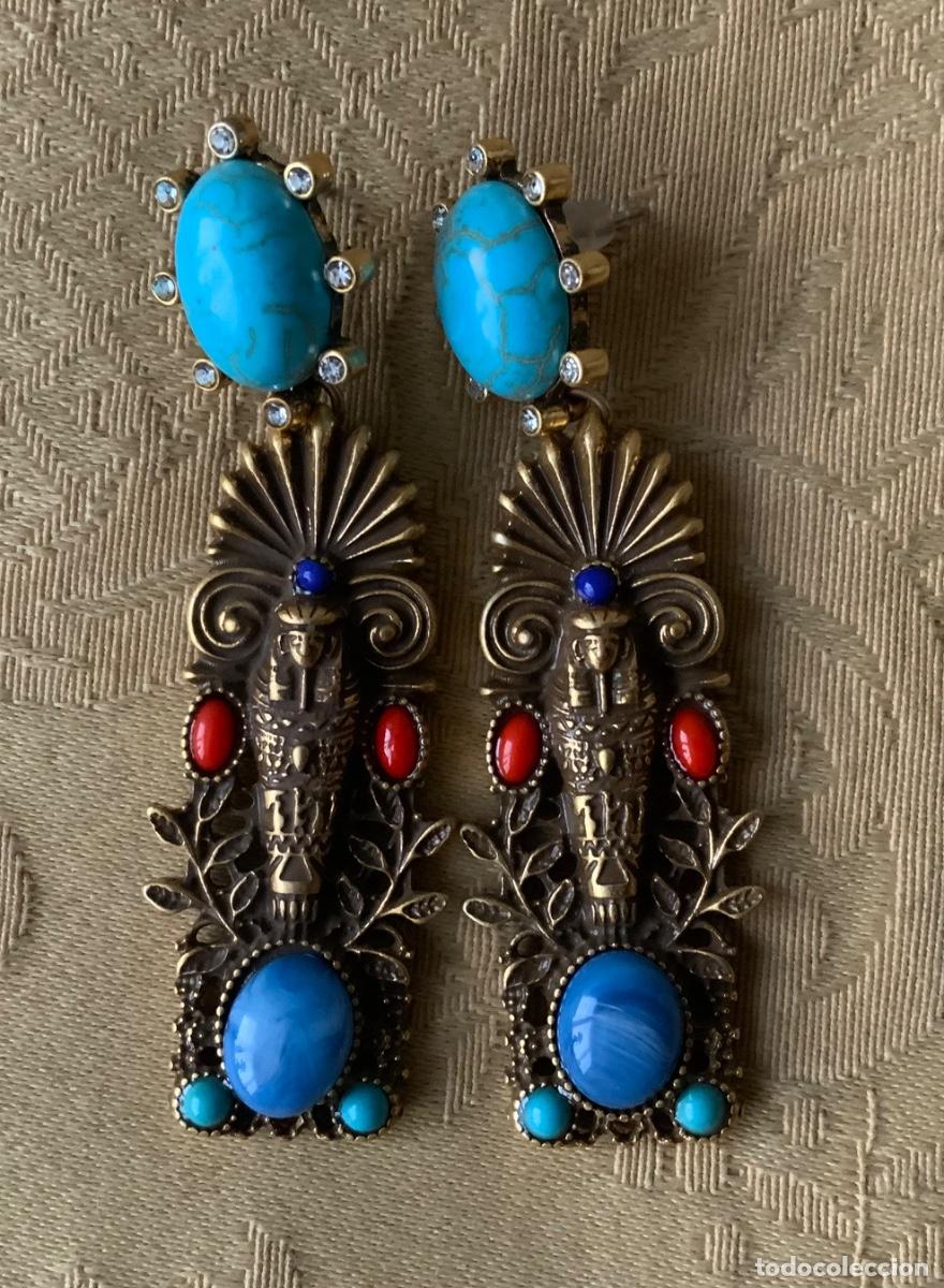 Vintage: PENDIENTES EGIPCIOS 6,5 cm LARGO - Foto 12