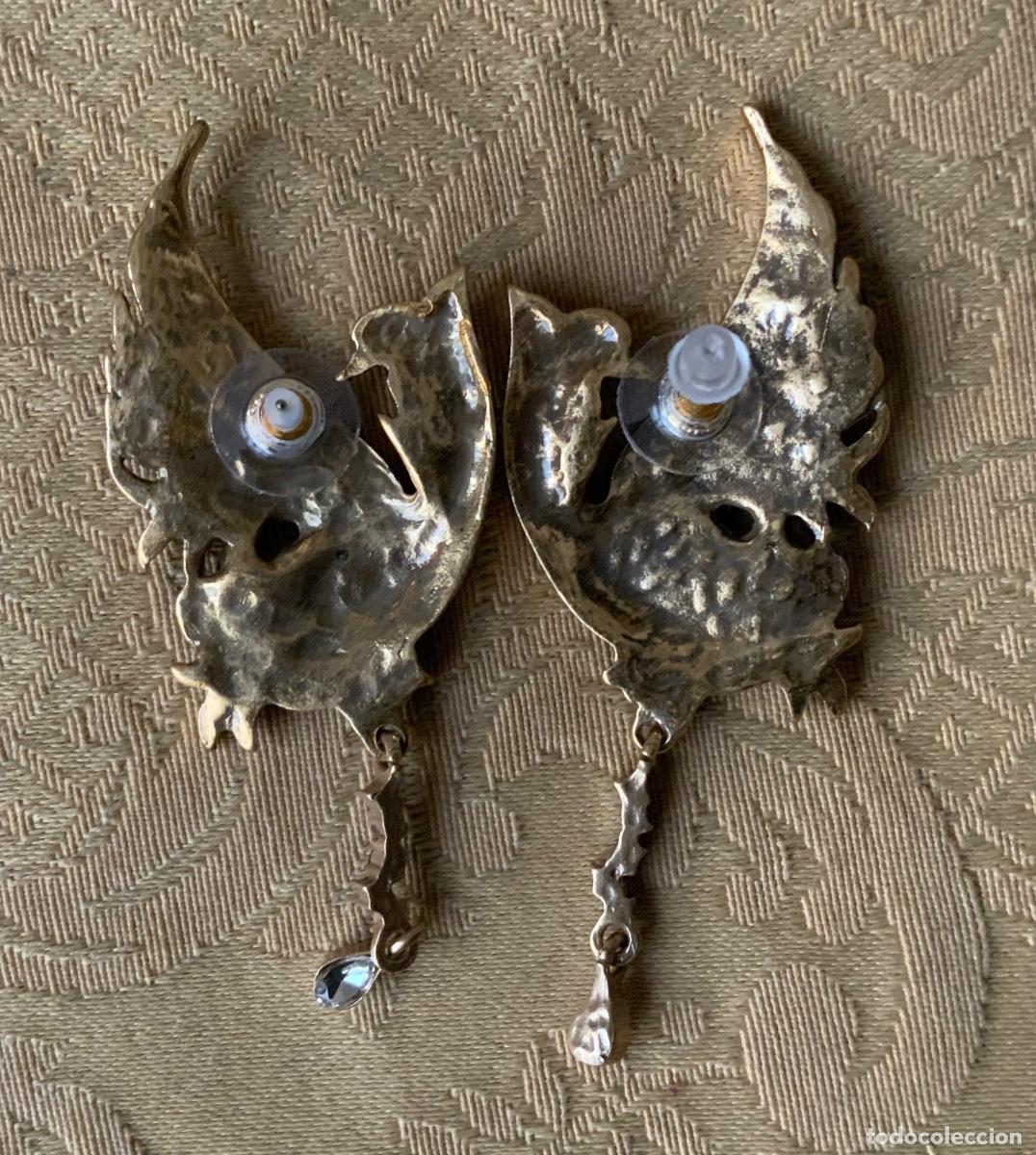 Vintage: PENDIENTES LARGOS AVE DEL PARA&Iacute;SO 7 CM LARGO - Foto 6