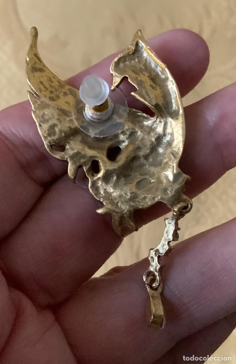 Vintage: PENDIENTES LARGOS AVE DEL PARA&Iacute;SO 7 CM LARGO - Foto 13