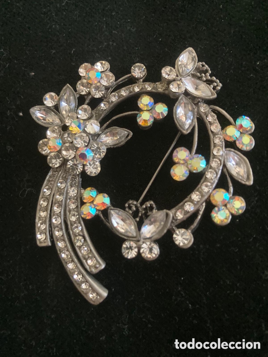 Vintage: Broche flores vintage plateado - Foto 1