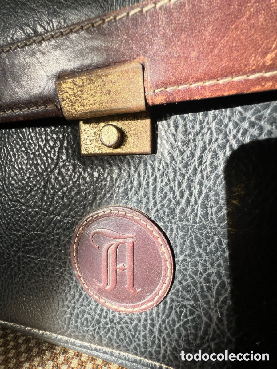 Vintage: Malet&iacute;n de cuero y ante. - Foto 6