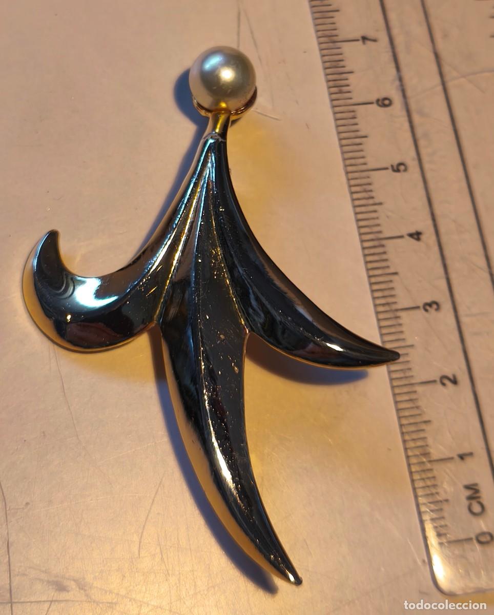 Vintage: BROCHE PLATEADO VINTAGE CON PERLA - Foto 3