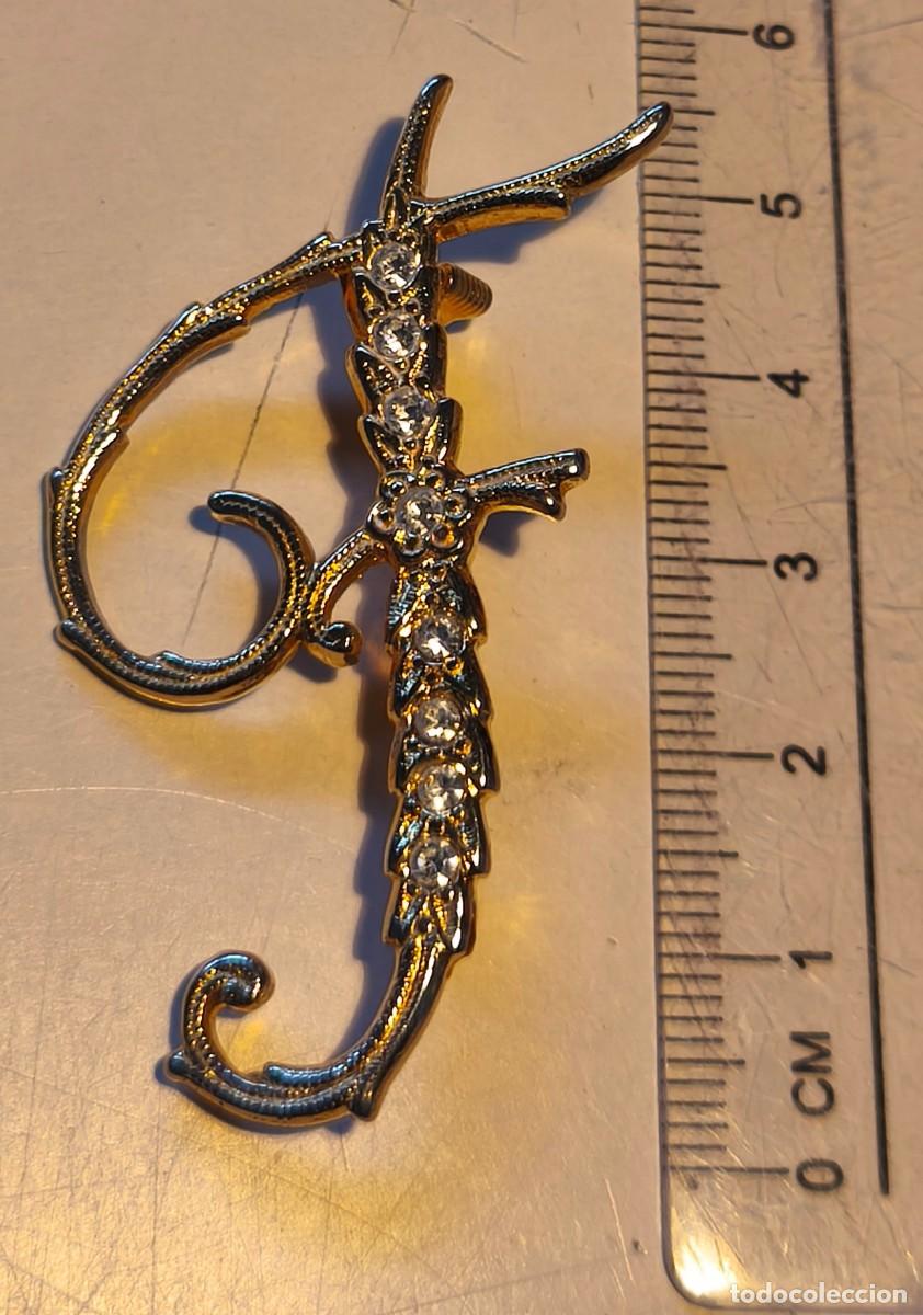 Vintage: BROCHE ANTIGUO CON LA LETRA F - Foto 3