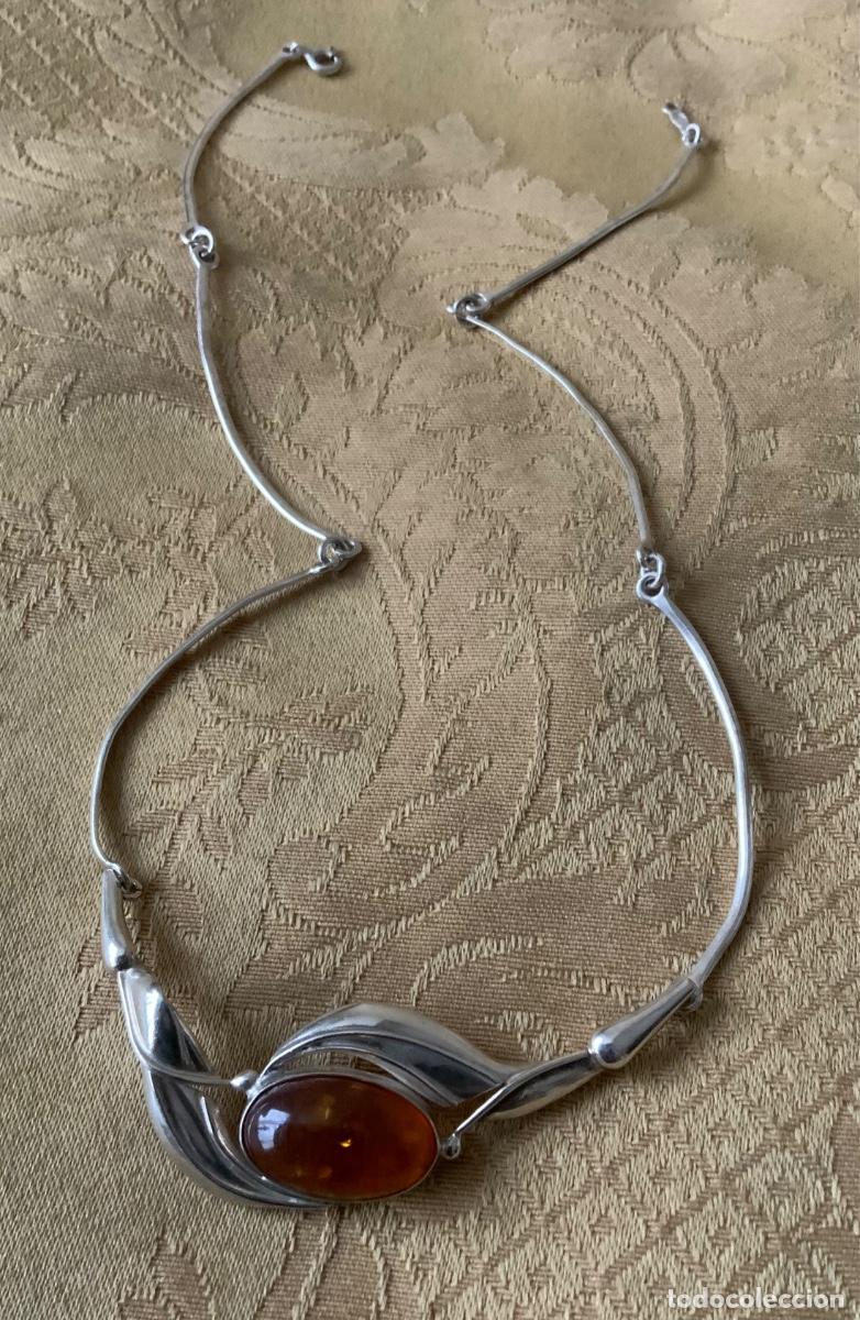 Vintage: COLLAR GARGANTILLA PLATA LEY Y &Aacute;MBAR DEL B&Aacute;LTICO - Foto 2