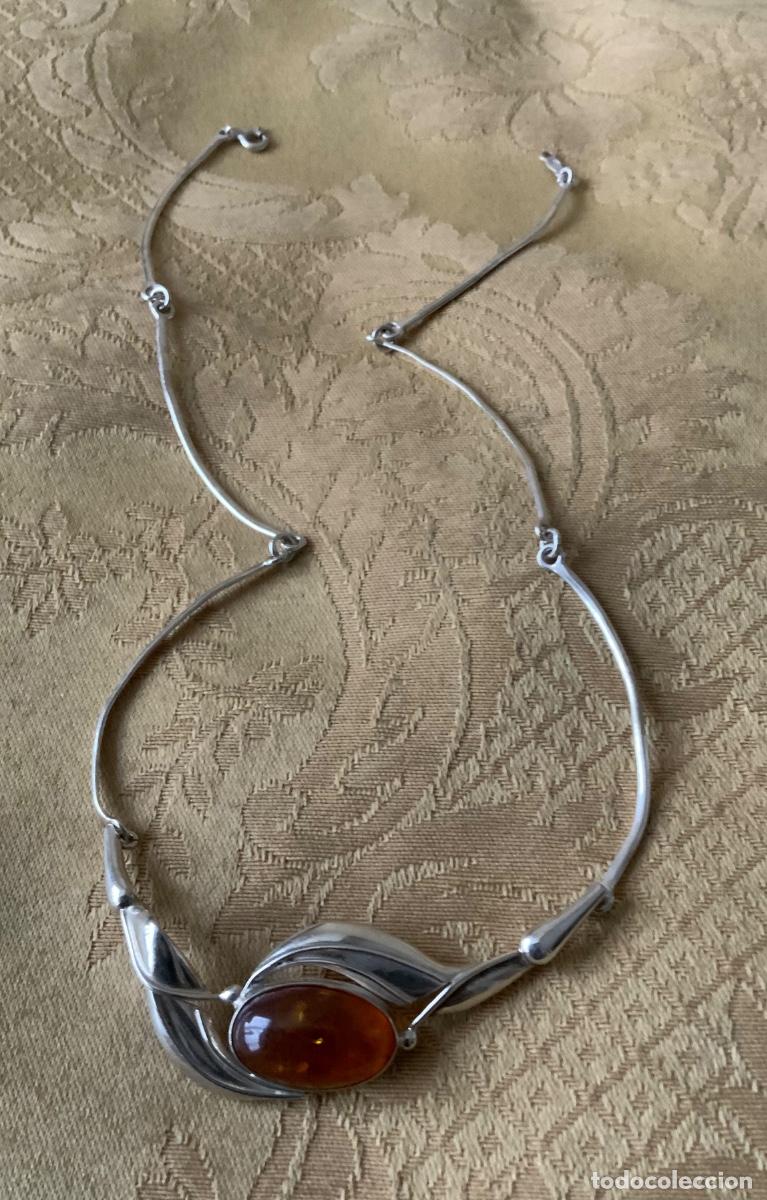Vintage: COLLAR GARGANTILLA PLATA LEY Y &Aacute;MBAR DEL B&Aacute;LTICO - Foto 4
