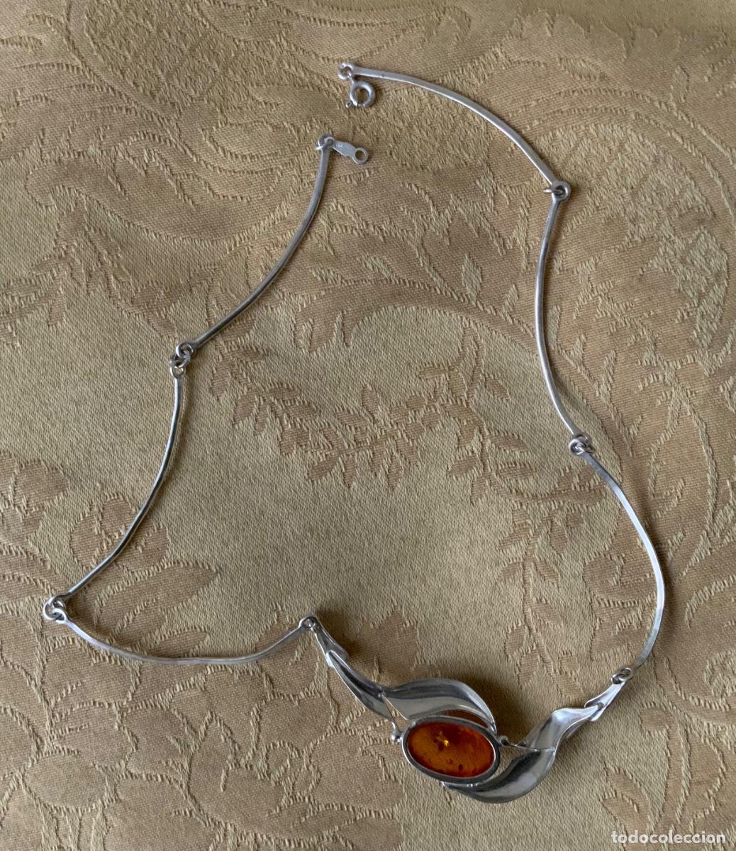 Vintage: COLLAR GARGANTILLA PLATA LEY Y &Aacute;MBAR DEL B&Aacute;LTICO - Foto 5