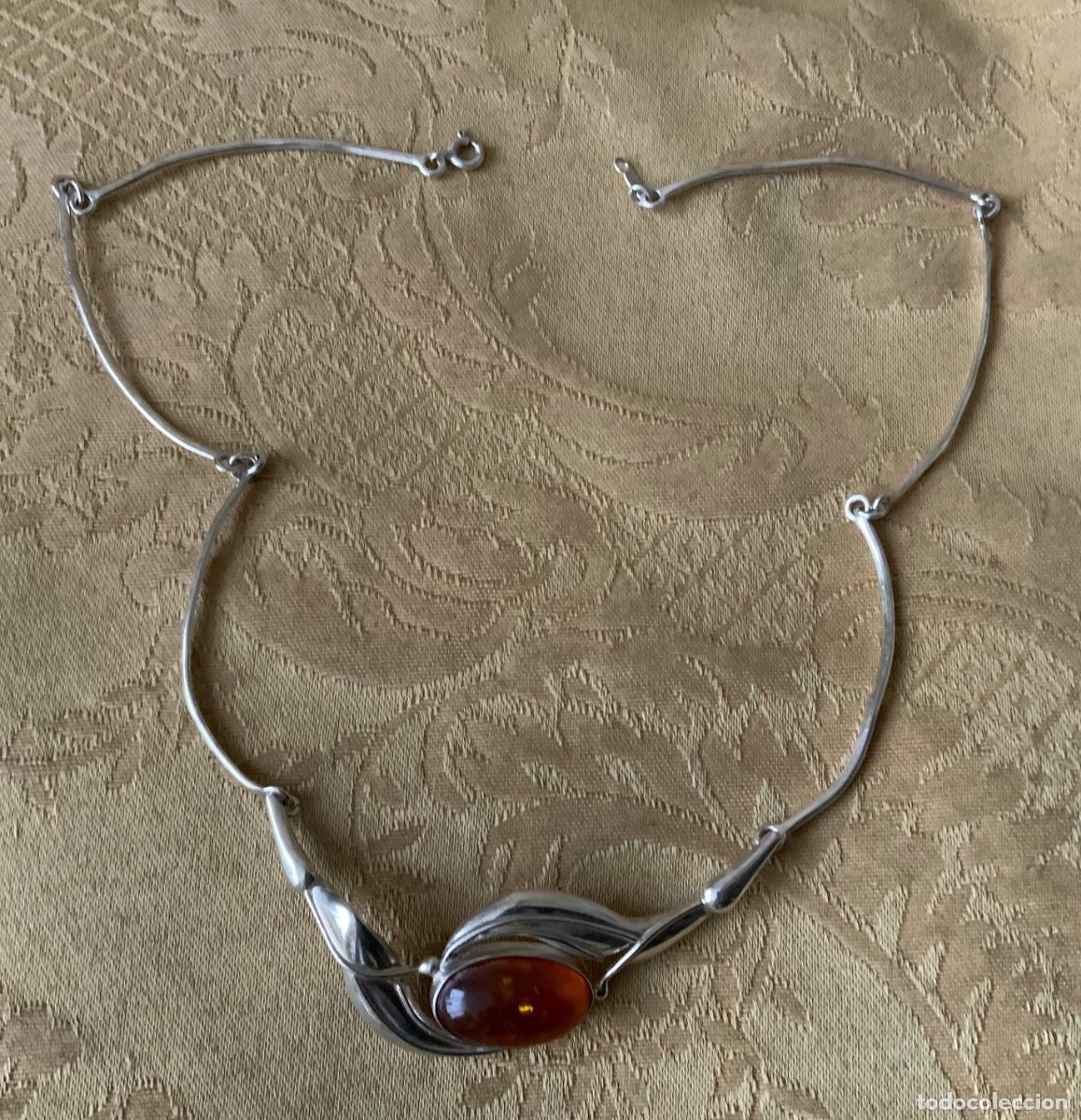 Vintage: COLLAR GARGANTILLA PLATA LEY Y &Aacute;MBAR DEL B&Aacute;LTICO - Foto 6