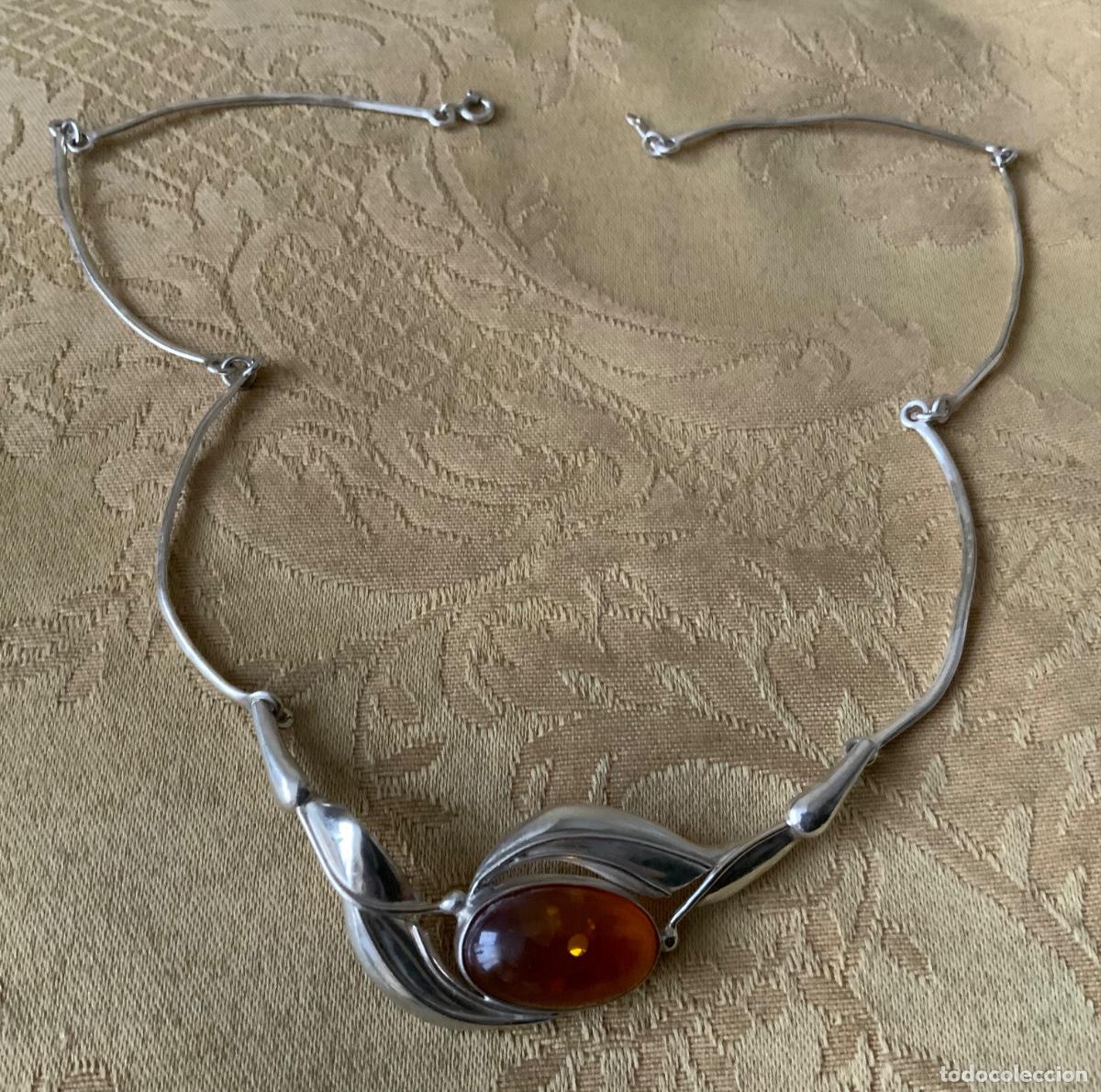 Vintage: COLLAR GARGANTILLA PLATA LEY Y &Aacute;MBAR DEL B&Aacute;LTICO - Foto 13