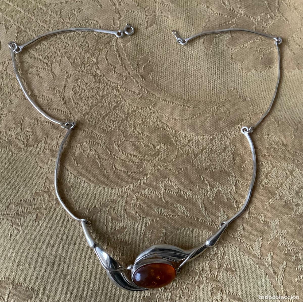 Vintage: COLLAR GARGANTILLA PLATA LEY Y &Aacute;MBAR DEL B&Aacute;LTICO - Foto 14