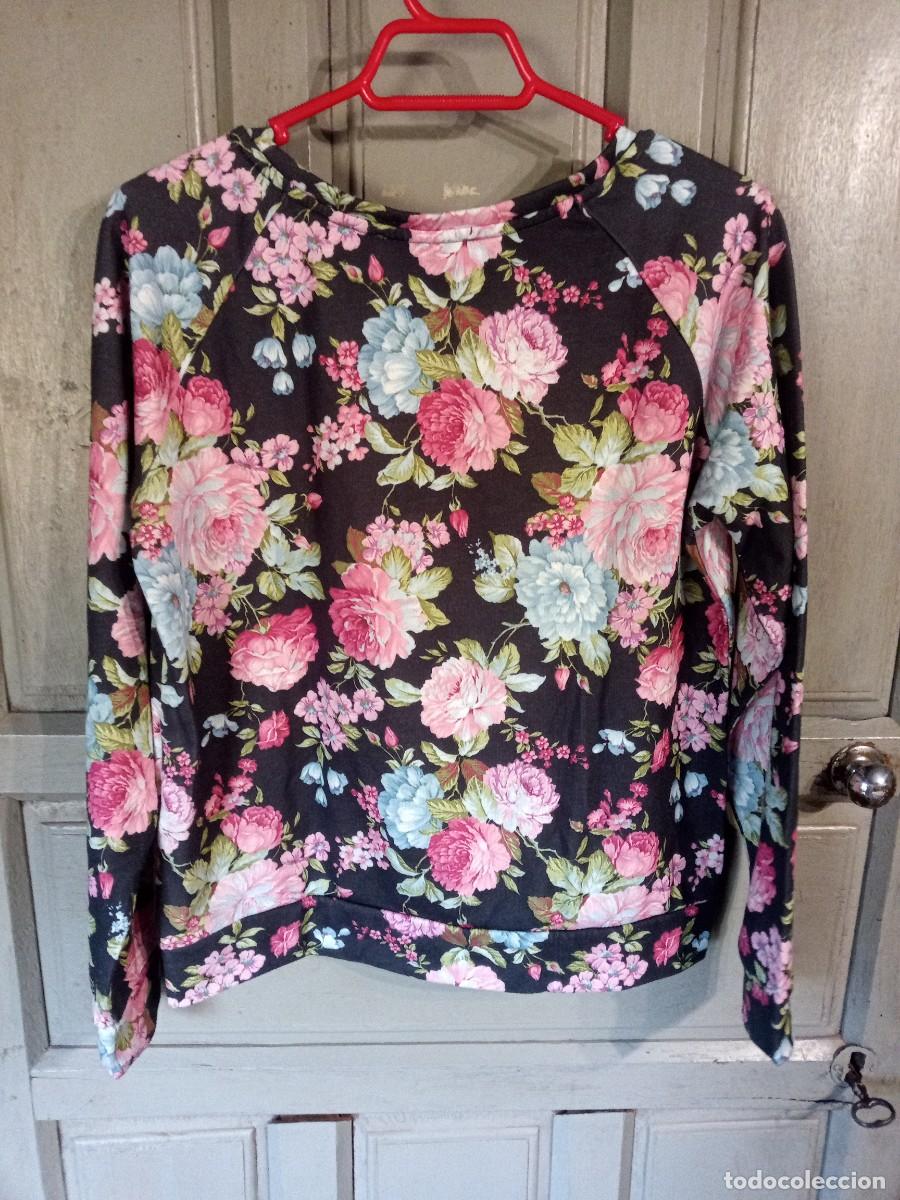 Vintage: Sudadera estampada de flores. Vintage. Pull&Bear. Talla S - Foto 4