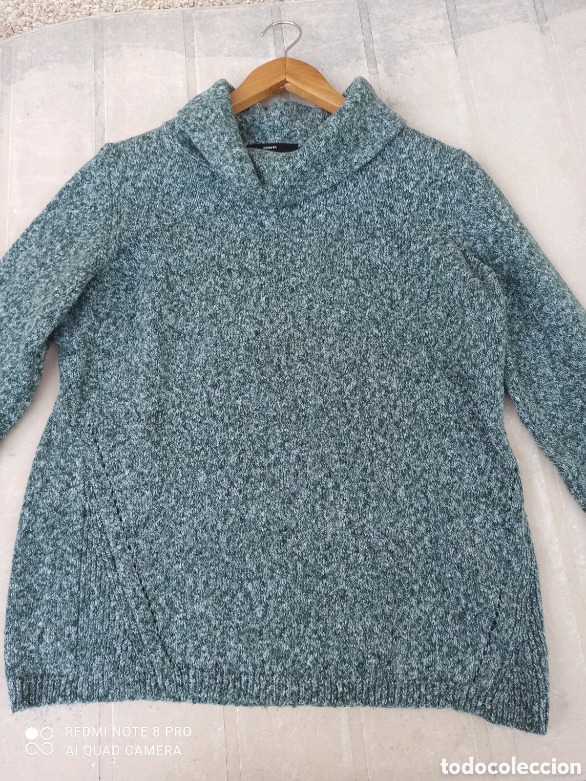 Vintage: Jersey jaspeado en blanco y verde - Foto 6