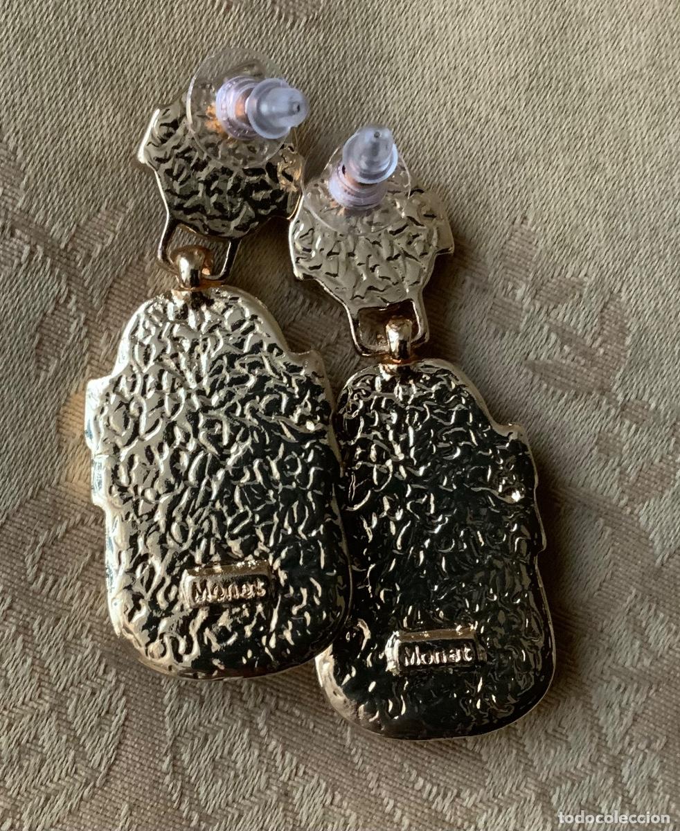 Vintage: PENDIENTES BRONCE CON PERLA NATURAL - Foto 7