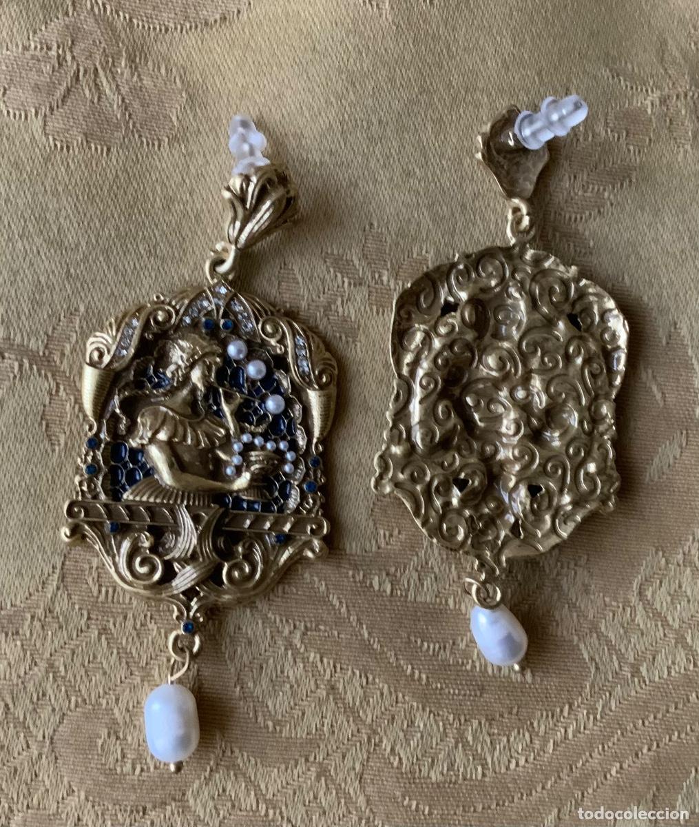 Vintage: PENDIENTES BRONCE CON PERLA NATURAL - Foto 10
