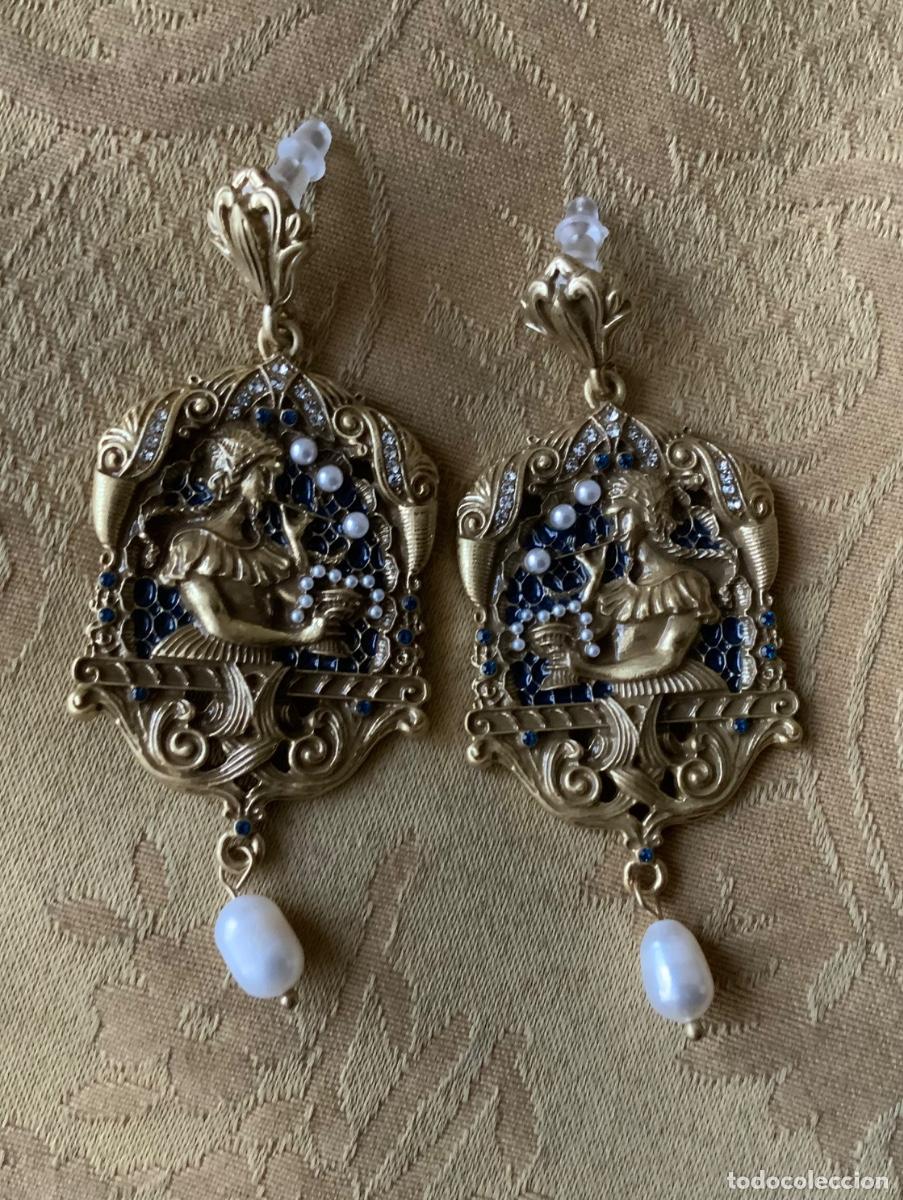 Vintage: PENDIENTES BRONCE CON PERLA NATURAL - Foto 12