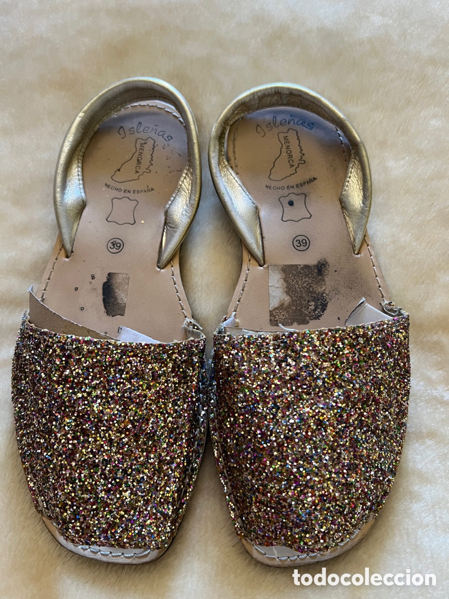 Vintage: Menorquinas isle&ntilde;as glitter multicolor T/39 - Foto 2