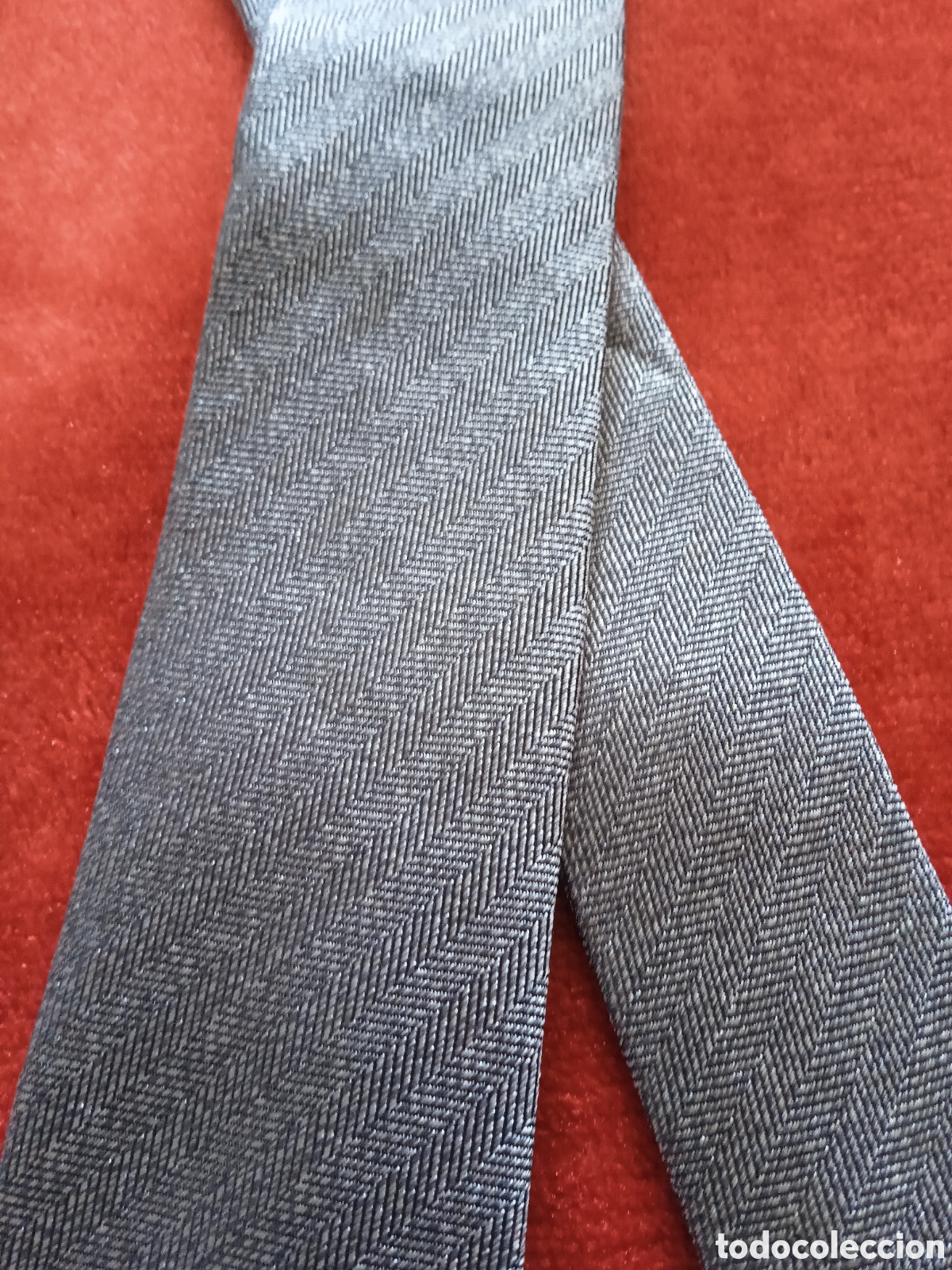 Vintage: Corbata de Seda ,gris jaspeado ,100%100 Seda - Foto 3