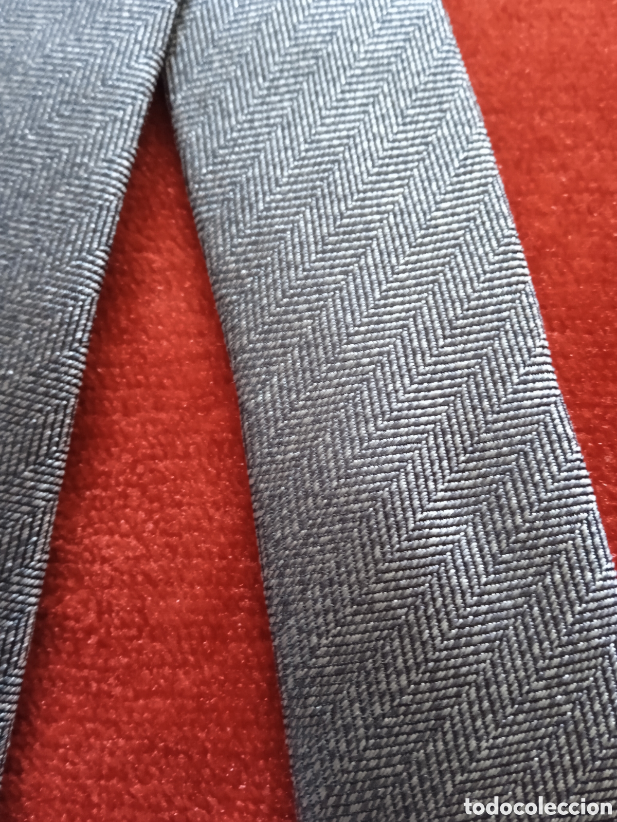 Vintage: Corbata de Seda ,gris jaspeado ,100%100 Seda - Foto 1