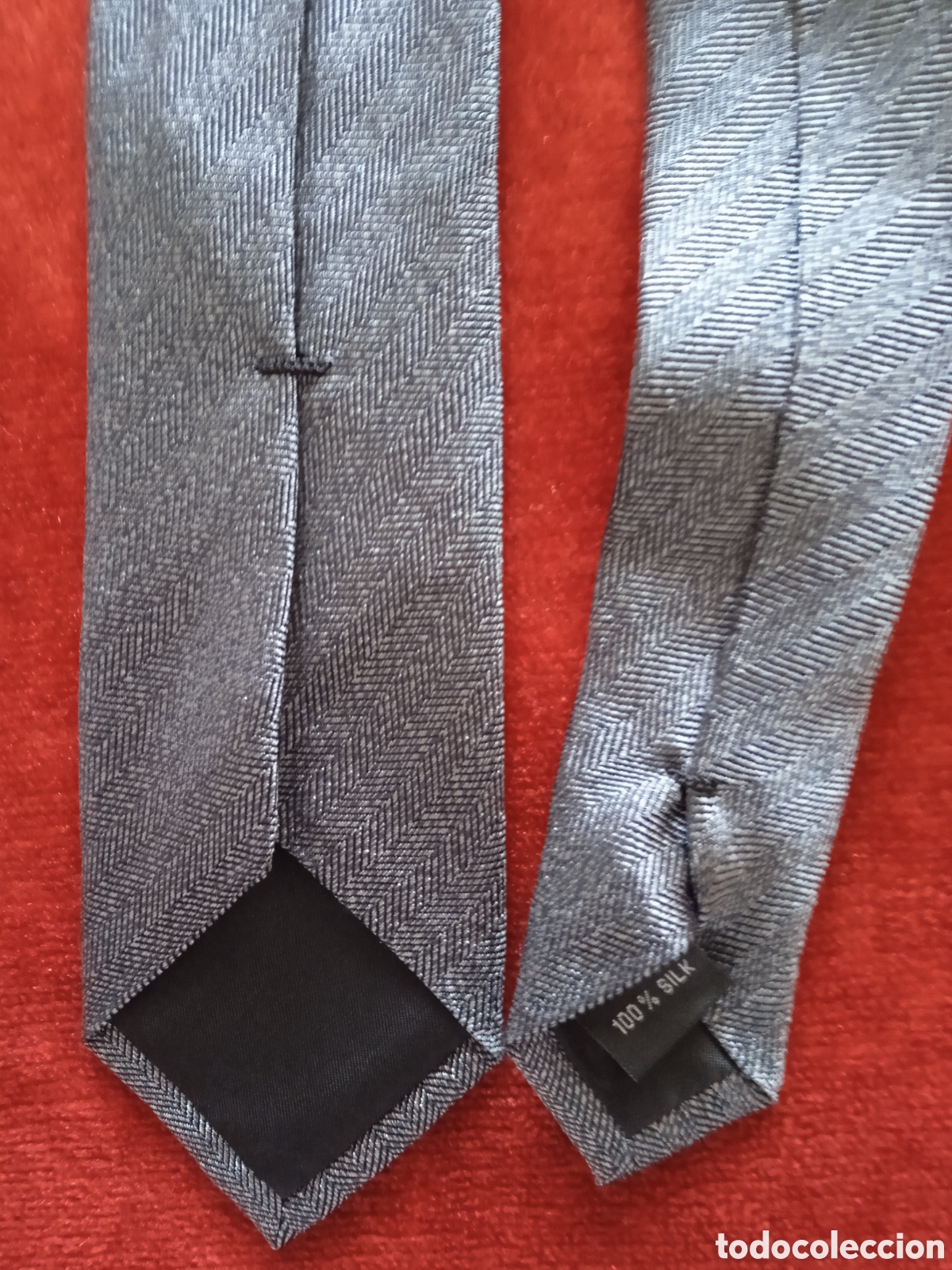 Vintage: Corbata de Seda ,gris jaspeado ,100%100 Seda - Foto 2