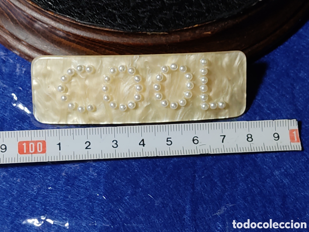Vintage: Pasador de pelo & coletero acr&iacute;lico con perlas. - Foto 2