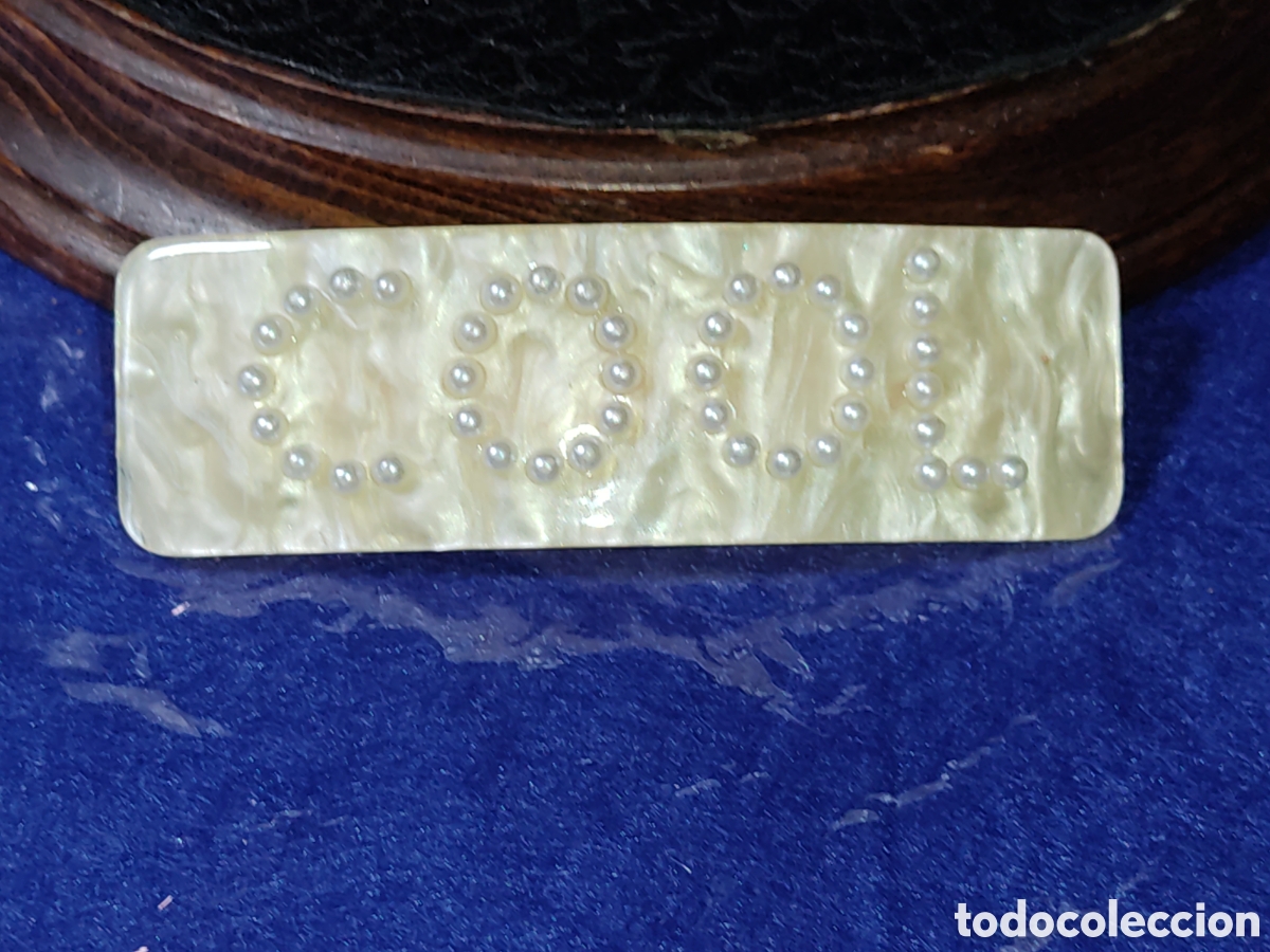 Vintage: Pasador de pelo & coletero acr&iacute;lico con perlas. - Foto 3