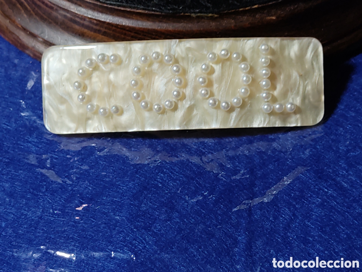 Vintage: Pasador de pelo & coletero acr&iacute;lico con perlas. - Foto 1