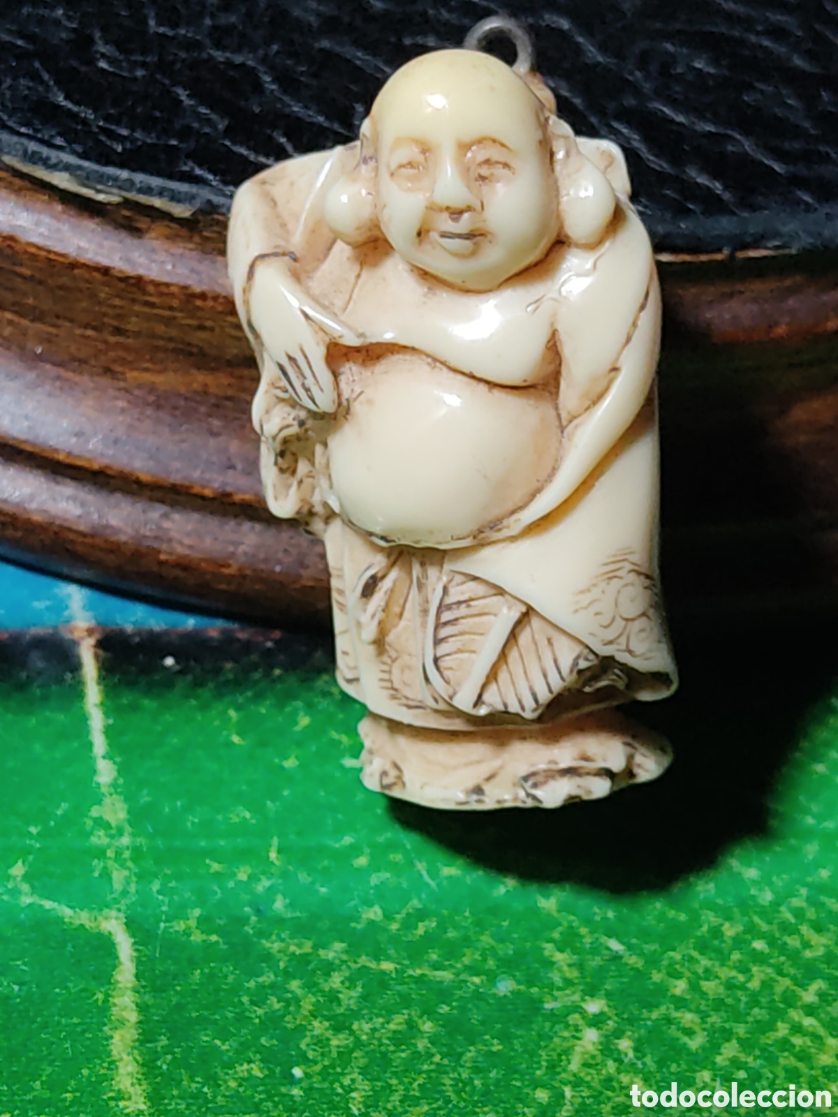 Vintage: Antiguo colgante netsuke sabio oriental. - Foto 3