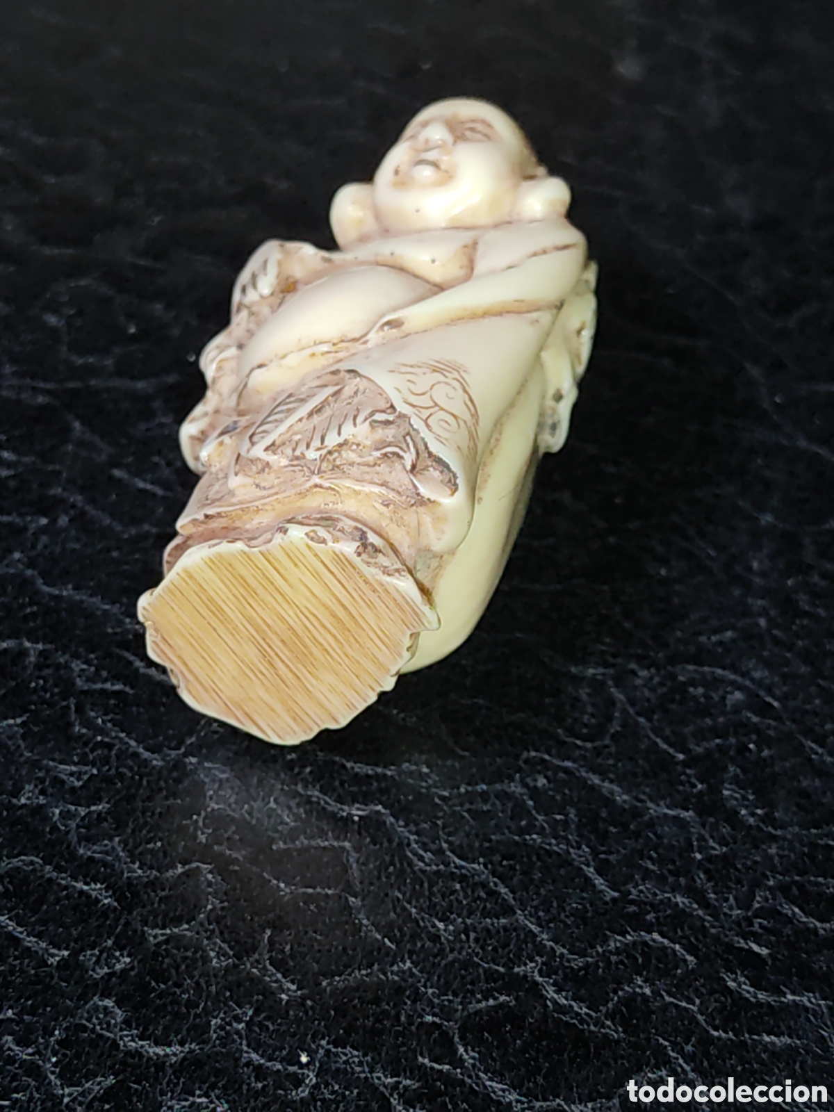 Vintage: Antiguo colgante netsuke sabio oriental. - Foto 8