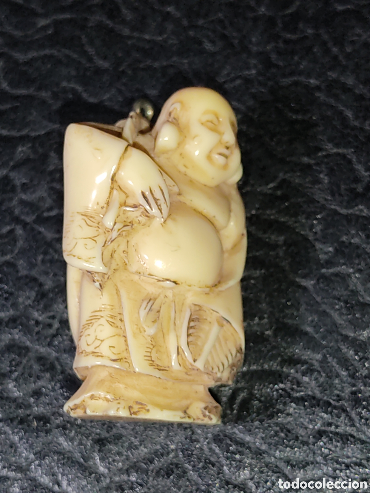 Vintage: Antiguo colgante netsuke sabio oriental. - Foto 9