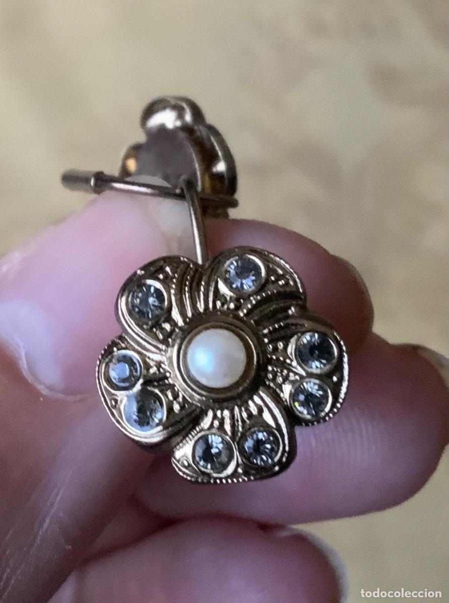 Vintage: PENDIENTES FLOR A&Ntilde;OS 80 PERLA CENTRAL - Foto 3
