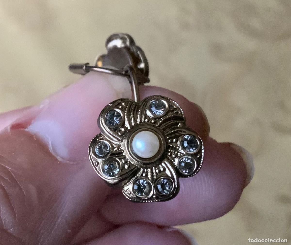 Vintage: PENDIENTES FLOR A&Ntilde;OS 80 PERLA CENTRAL - Foto 4