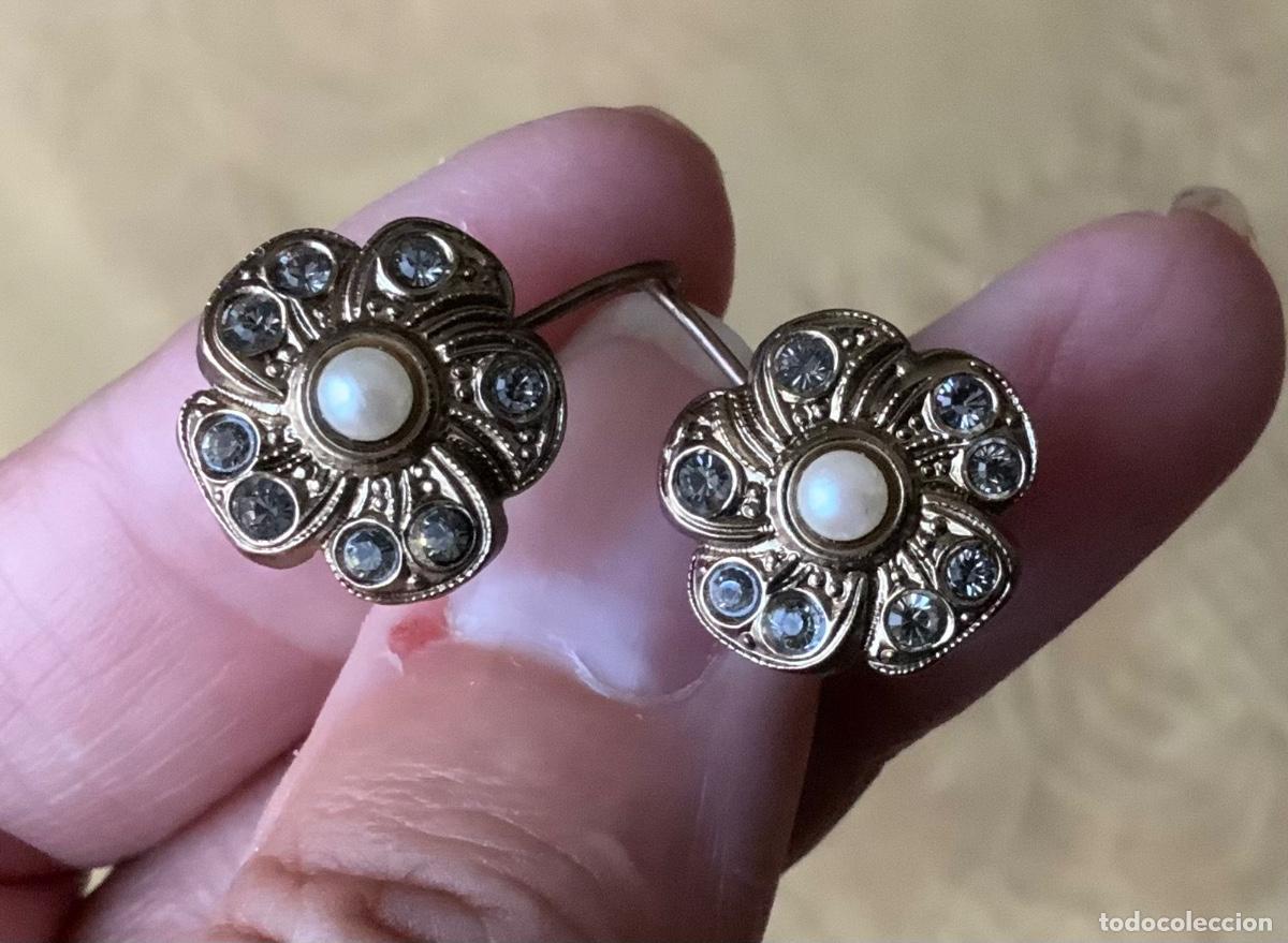 Vintage: PENDIENTES FLOR A&Ntilde;OS 80 PERLA CENTRAL - Foto 6