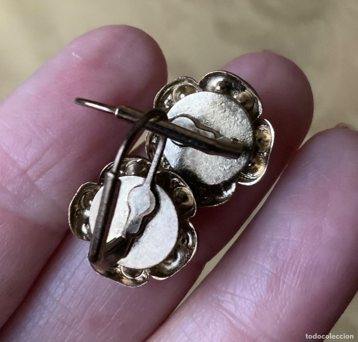 Vintage: PENDIENTES FLOR A&Ntilde;OS 80 PERLA CENTRAL - Foto 7