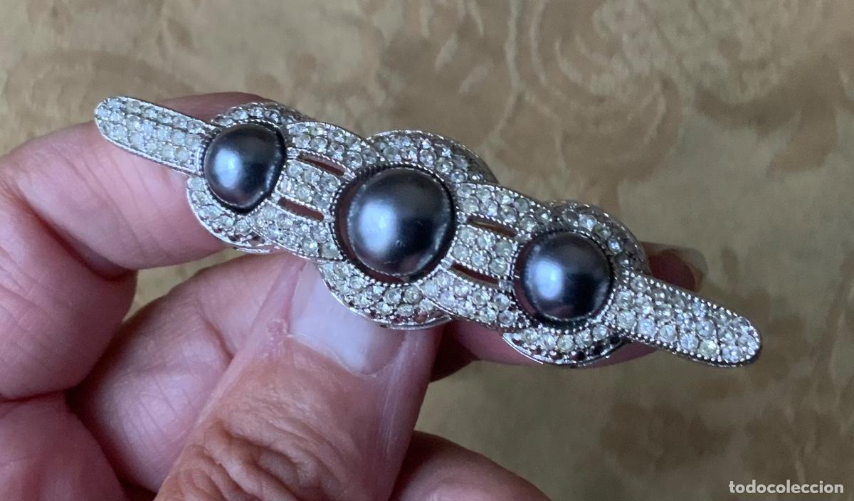 Vintage: BROCHE PEDRERIA Y PERLAS GRISES - Foto 5