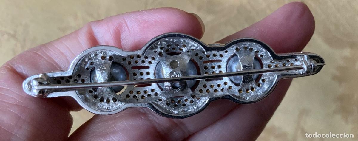 Vintage: BROCHE PEDRERIA Y PERLAS GRISES - Foto 6