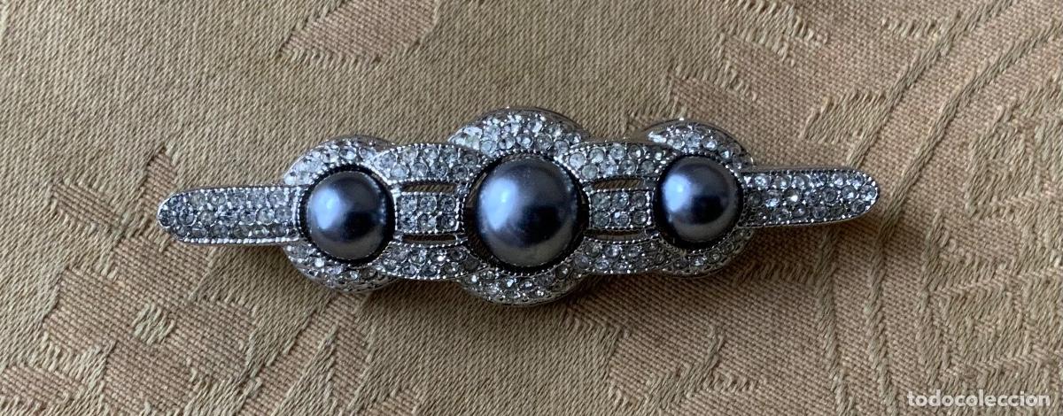 Vintage: BROCHE PEDRERIA Y PERLAS GRISES - Foto 7