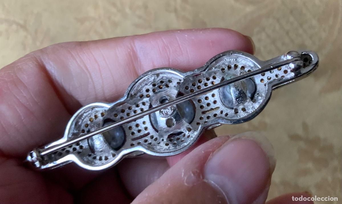 Vintage: BROCHE PEDRERIA Y PERLAS GRISES - Foto 9