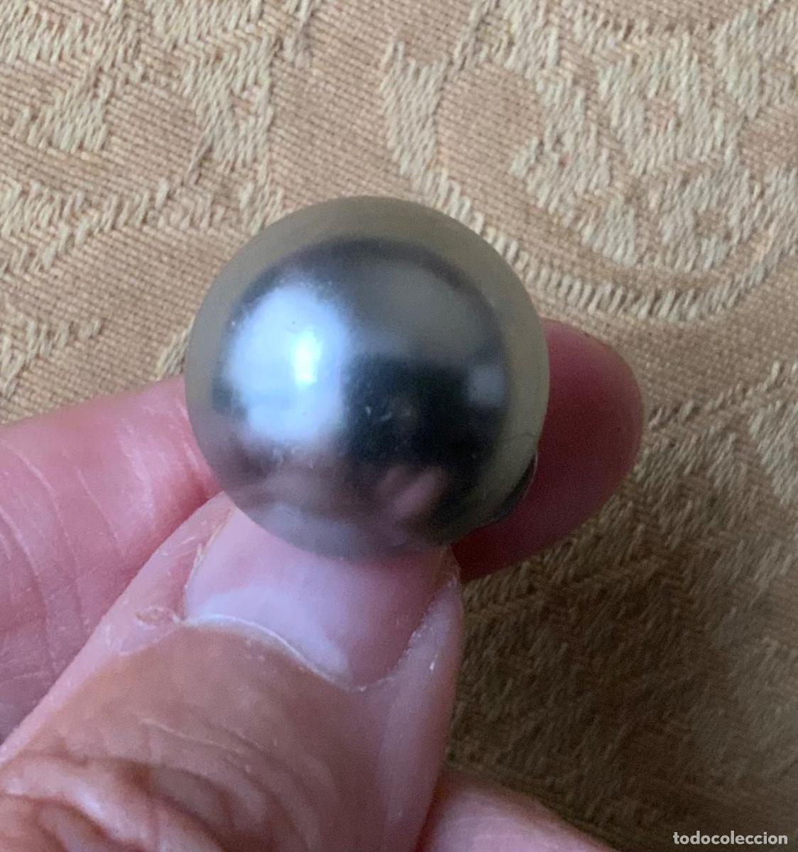 Vintage: PENDIENTES PERLA GRIS SINT&Eacute;TICA CIERRE OMEGA - Foto 7