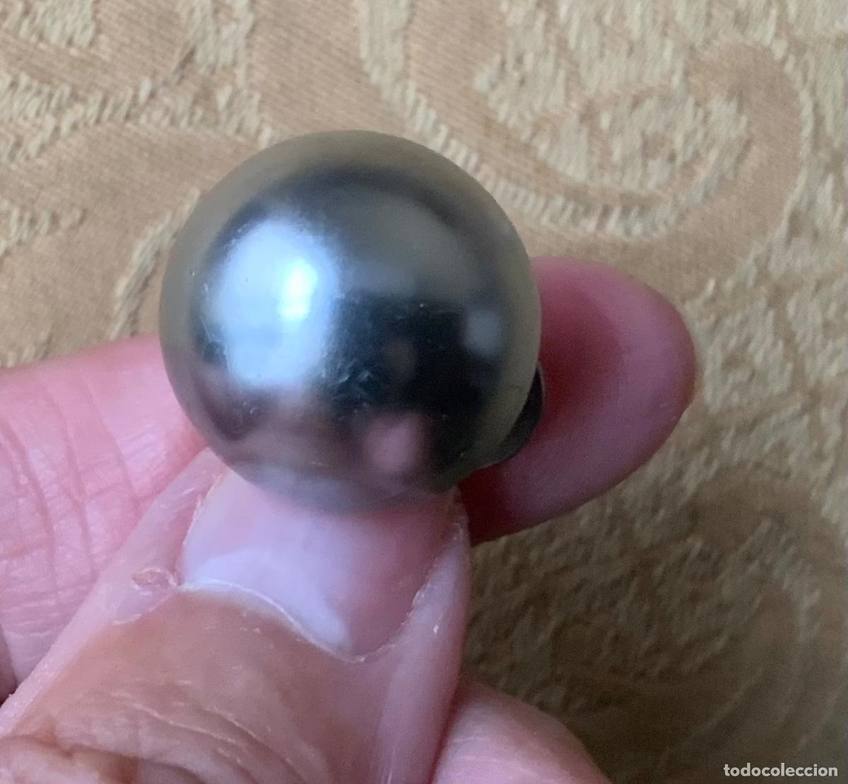 Vintage: PENDIENTES PERLA GRIS SINT&Eacute;TICA CIERRE OMEGA - Foto 8