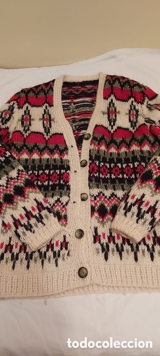 Vintage: Chaqueta de lana tejida a mano - Foto 1