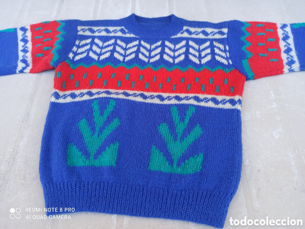 Vintage: Jersey de lana Phildar, hecho a mano. - Foto 2